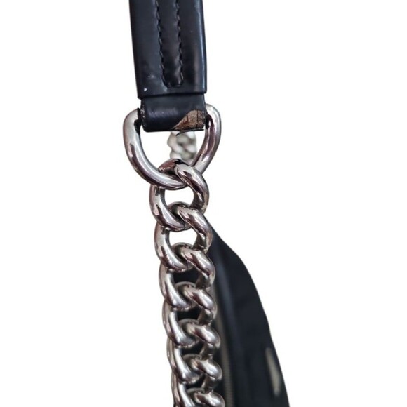 Prada Moon Y2K Small Shoulder Bag Chunky Silver Chain and Leather Handle - Picture 12 of 12